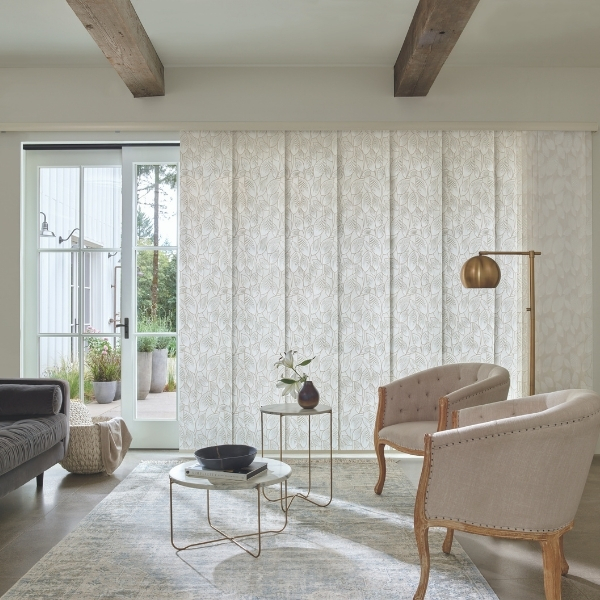 Hunter Douglas Panel Blinds in Living Room of Denver Home