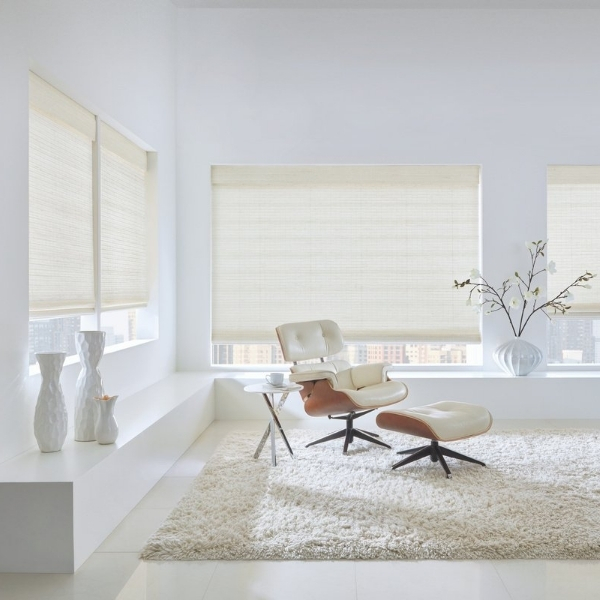 Hunter Douglas Roman Blinds in Master Bedroom of Denver Home