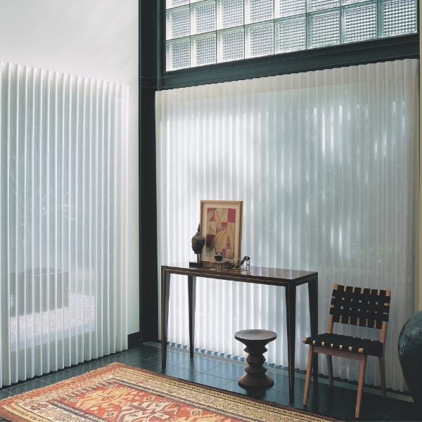 Hunter Douglas Sheer Blinds in Entryway of Denver Home